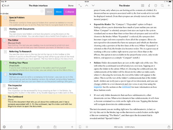 Scrivener's outliner.