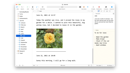 Journaling with Scrivener